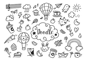 Set of cute hand drawn doodle - 131687069