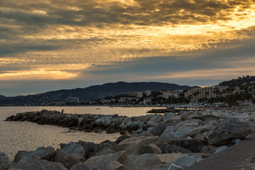 Magic sunset in Cannes