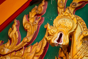 Singh sclupture statue in Buddhist Thailand temple.