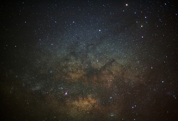 Close-up of Milky Way Galaxy, Long exposure photograph, with gra