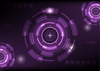 violet color abstract hi-tech design innovation technology sci-fi concept vector background
