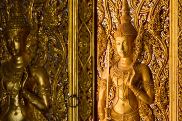 Monument of golden buddha,Temple Thailand.