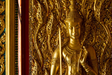 Monument of golden buddha,Temple Thailand.