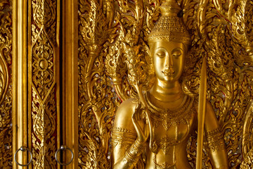 Fototapeta premium Monument of golden buddha,Temple Thailand.