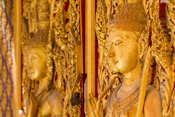 Monument of golden buddha,Temple Thailand.