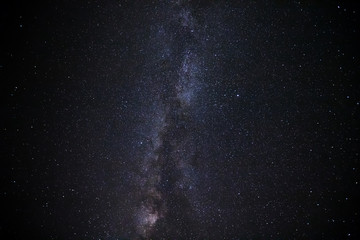 Milky Way galaxy, Long exposure photograph, with grain.