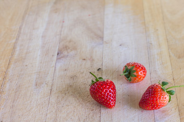 strawberry on wooden background