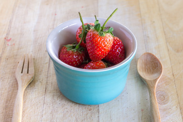 strawberry on wooden background