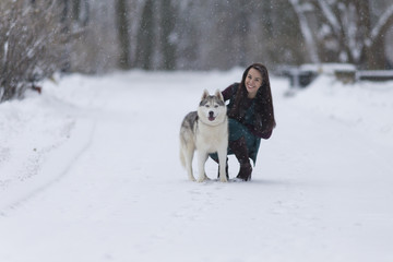 Human and Pet Relationships Concepts. Portrait of Lovely Caucasi