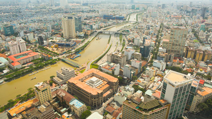 Fototapeta na wymiar Ho Chi Minh city. The view from the heights. Vietnam.