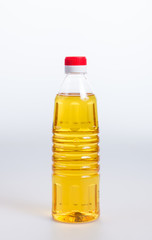 oil or oil in plastic bottle on the background.