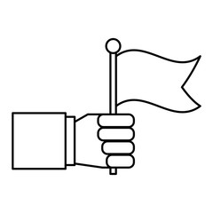hand human with flag vector illustration design