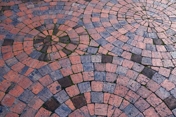 Street stone circle pattern