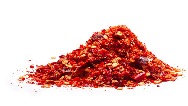 Pile of red pepper flakes, paths