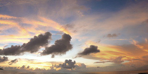 Amazing sunset at Uluwatu beach in Bali. Indonesia