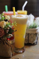 Freshly blended fruit smoothies