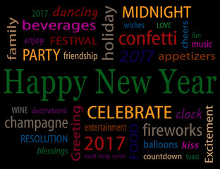 Happy New Year Word Cloud