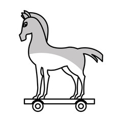 trojan horse silhouette isolated icon vector illustration design