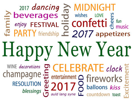 Happy New Year Word Cloud