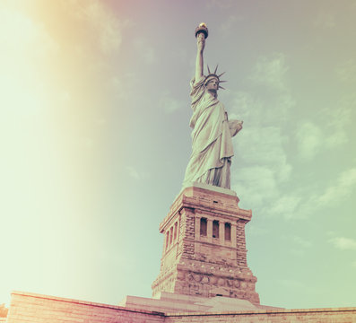 Statue of Liberty, New York City , USA .  ( Filtered image proce