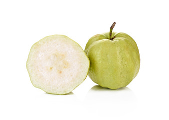 The guava fruit seedless white background