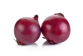 Red onion isolated on white background