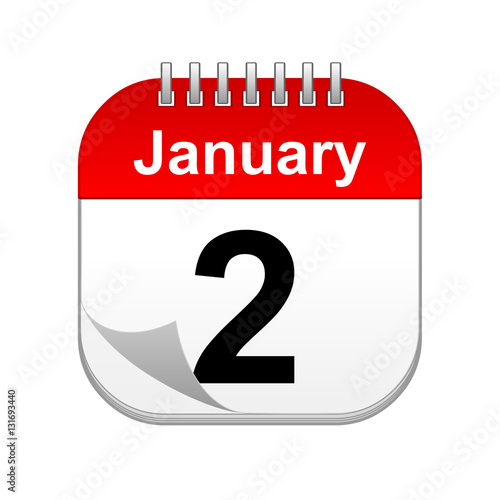 "January 2 calendar icon" Stock photo and royaltyfree images on