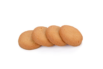 short pastry cookies isolated on white background
