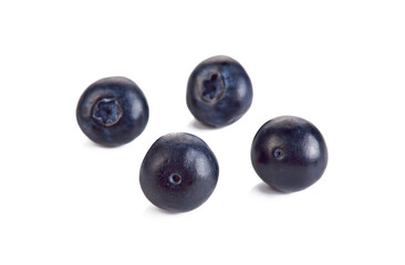 Group of fresh juisy blueberries isolated on white background