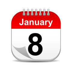January 8 calendar icon