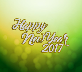 happy new year 2017 green bokeh