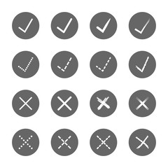 check mark right and wrong icons set,vector Illustration EPS10