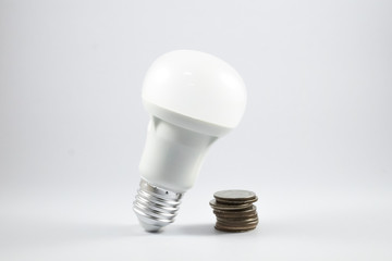 LED lamp and money.