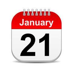Fototapeta premium January 21 calendar icon