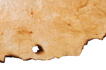 Old paper with the burned edges