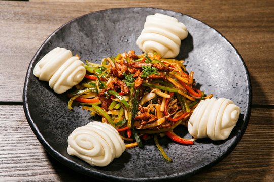 gochu japchae Stir-fried chinese Chili Peppers and Pork