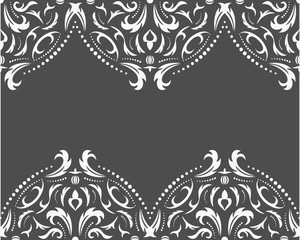 Damask seamless classic pattern. Vintage Baroque delicate background. Classic damask ornament for wallpapers, textile, fabric, wrapping, wedding invitation. Exquisite floral baroque template