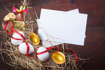 Easter click with golden egg paint colors 