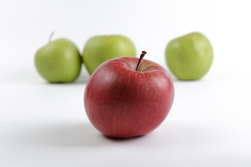 Red ripe apple on a white background
