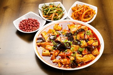마파두부-mapa dubu,Mapa Tofu, bean, spicy, chili oil, tofu