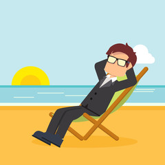businessman enjoying vacation