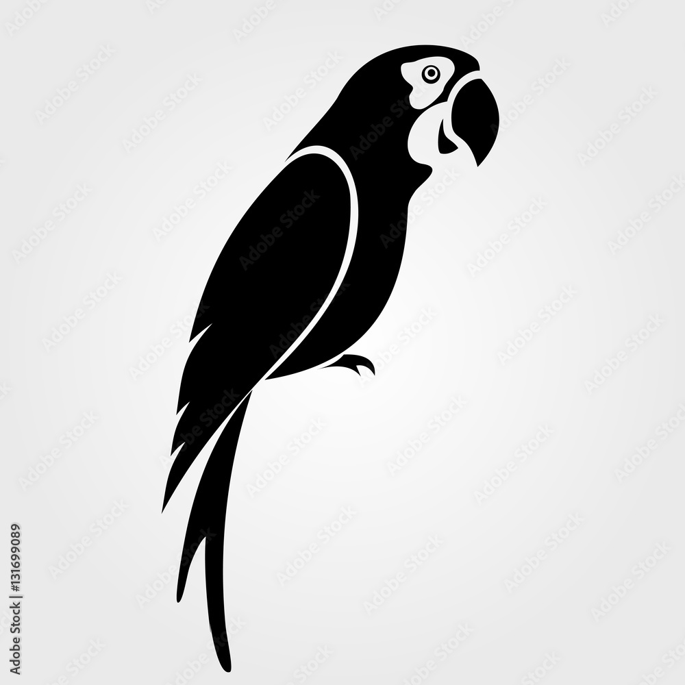 Wall mural Parrot icon isolated on white background.