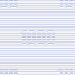 Guilloche seamless background. Monochrome guilloche texture with text 1000. Digital watermark for security papers, certificates, vouchers, banknotes, money designs, currency etc
