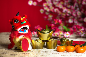 Chinese new year festival decorations, ang pow or red packet and