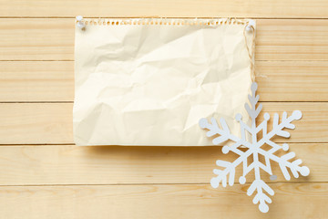 Christmas decoration and crumpled paper