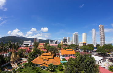Perfect panorama of tropical city, Georgetown, Penang Island, Ma