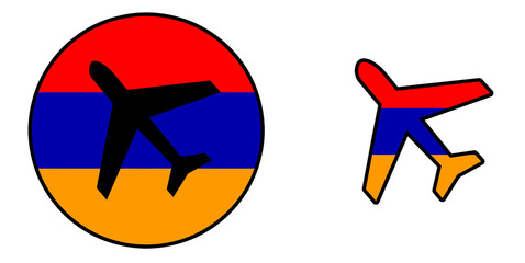 Nation flag - Airplane isolated - Armenia
