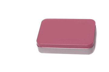 pink metal box isolated on white. picture used design