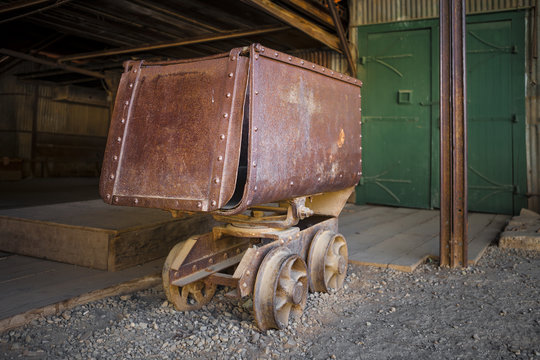 Old Rusty Mining Ore Cart