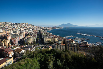 Panorama di Napoli e del Vesuvio
